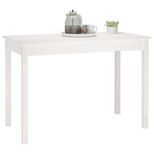 Spisebord 110x55x75 cm massivt fyrretræ hvid