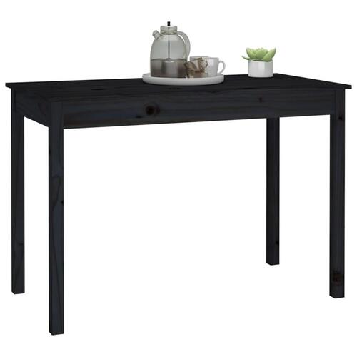 Spisebord 110x55x75 cm massivt fyrretræ sort