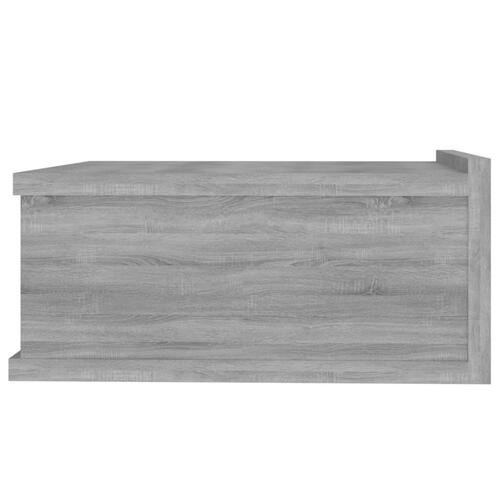 Natborde til væg 2 stk. 40x30x15 cm konstrueret træ grå sonoma