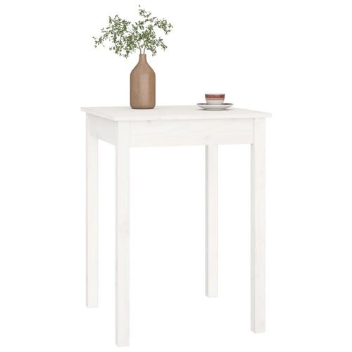 Spisebord 55x55x75 cm massivt fyrretræ hvid