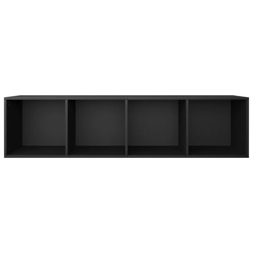 Bogreol/tv-bord 36x30x143 cm konstrueret træ sort