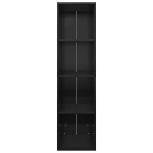 Bogreol/tv-bord 36x30x143 cm konstrueret træ sort højglans