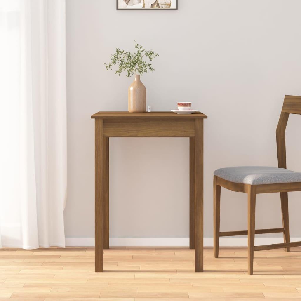 Spisebord 55x55x75 cm massivt fyrretræ gyldenbrun