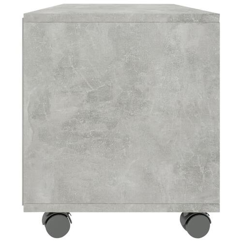 Tv-bord med hjul 90x35x35 cm konstrueret træ betongrå