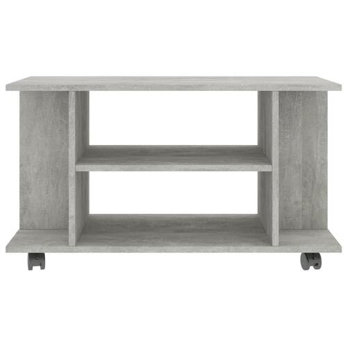 Tv-skab med hjul 80x40x45 cm konstrueret træ betongrå