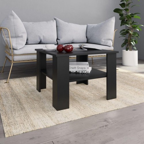 Sofabord i konstrueret træ - 60 × 60 × 42 cm, sort