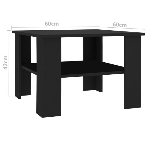 Sofabord i konstrueret træ - 60 × 60 × 42 cm, sort