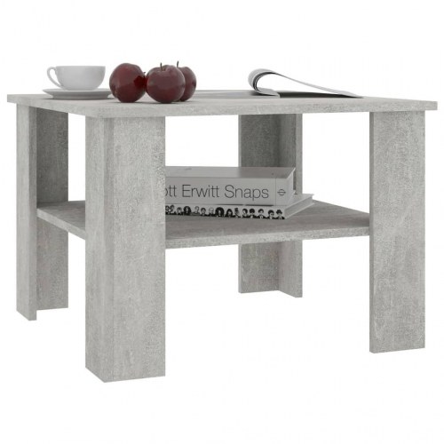 Sofabord i konstrueret træ - 60 × 60 × 42 cm, betongrå