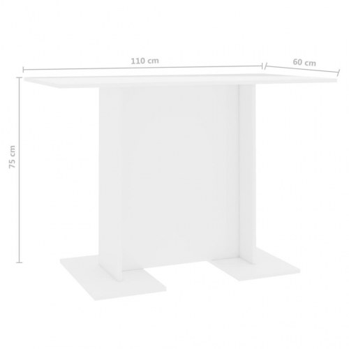 Spisebord 110x60x75 cm konstrueret træ hvid højglans