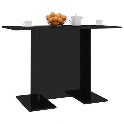 Spisebord 110x60x75 cm konstrueret træ sort højglans