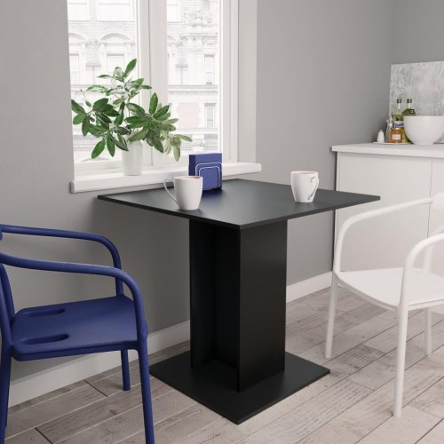 Spisebord 80 × 80 × 75 cm i konstrueret træ - sort