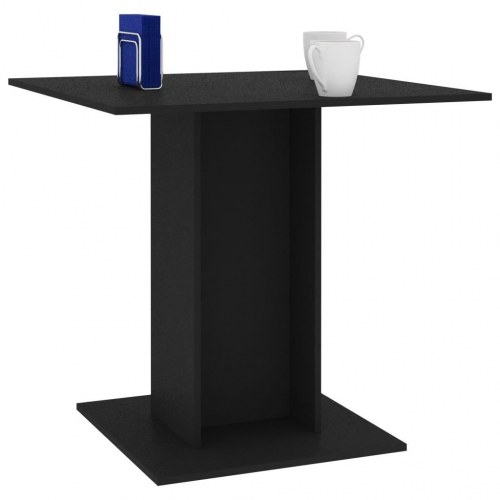 Spisebord 80 × 80 × 75 cm i konstrueret træ - sort