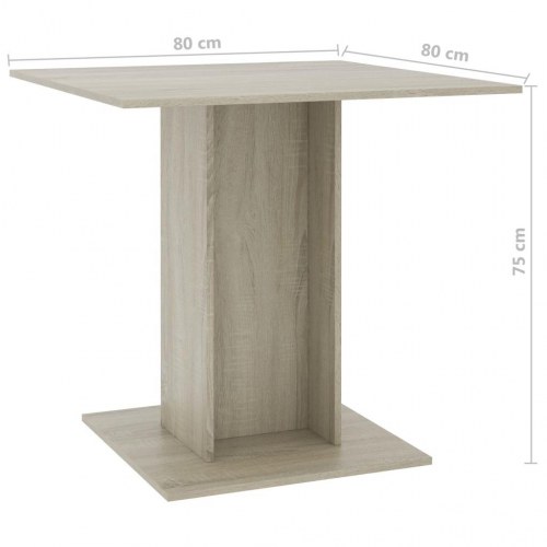Spisebord 80 x 80 x 75 cm spånplade sonoma-eg