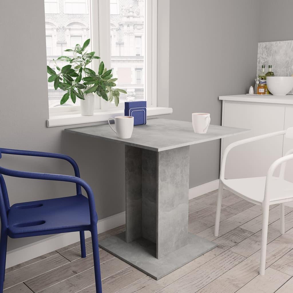 Spisebord 80 x 80 x 75 cm spånplade betongrå