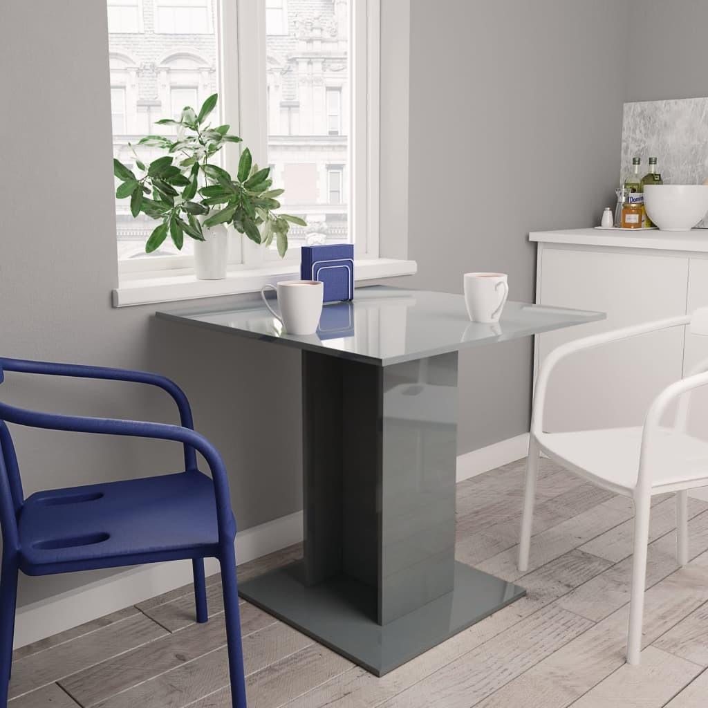 Spisebord 80 x 80 x 75 cm spånplade grå højglans