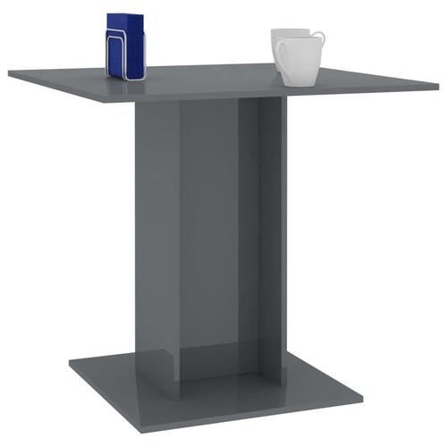 Spisebord 80 x 80 x 75 cm spånplade grå højglans