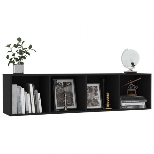 Bogskab/tv-skab sort 143x30x36 cm