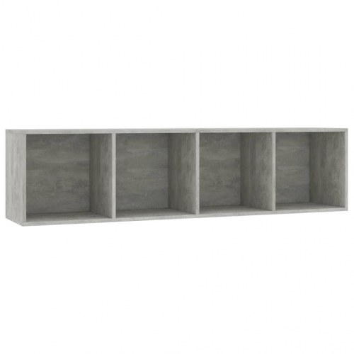 Bogskab/tv-skab - betongrå 143×30×36 cm med 4 rum