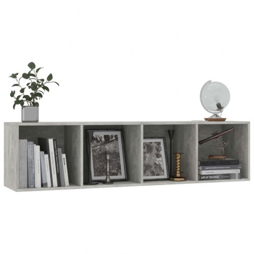 Bogskab/tv-skab - betongrå 143×30×36 cm med 4 rum