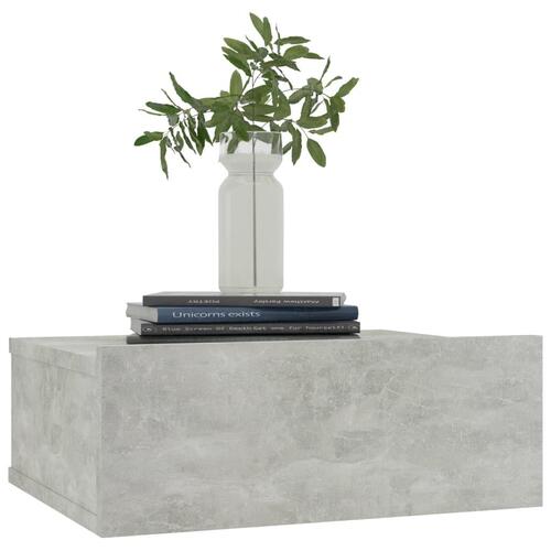 Svævende natborde 2 stk. 40 x 30 x 15 cm spånplade betongrå