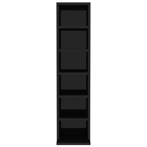 CD-reol 21 x 16 x 88 cm spånplade sort højglans