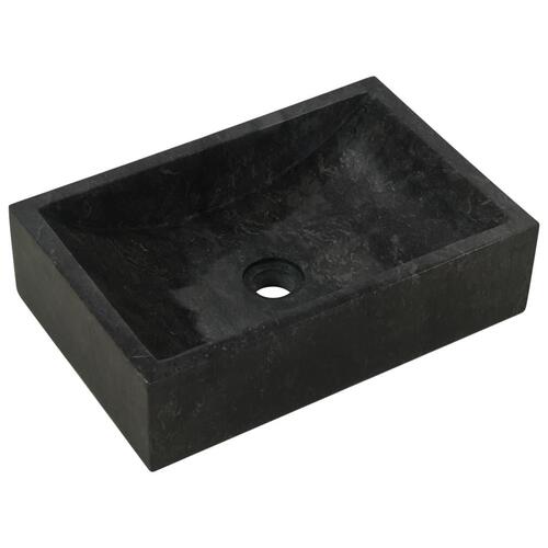 Håndvask 45x30x12 cm marmor sort højglans