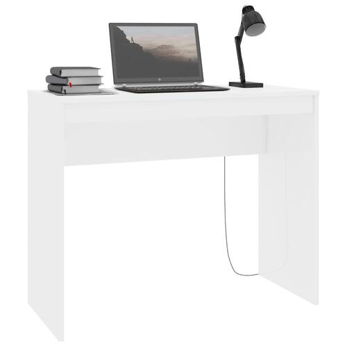 Skrivebord 90x40x72 cm konstrueret træ hvid højglans