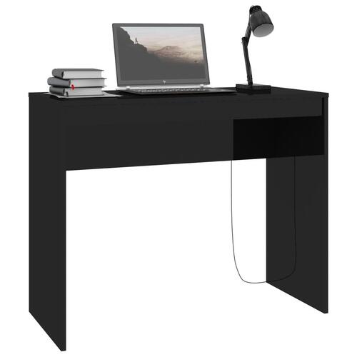 Skrivebord 90 x 40 x 72 cm spånplade sort højglans