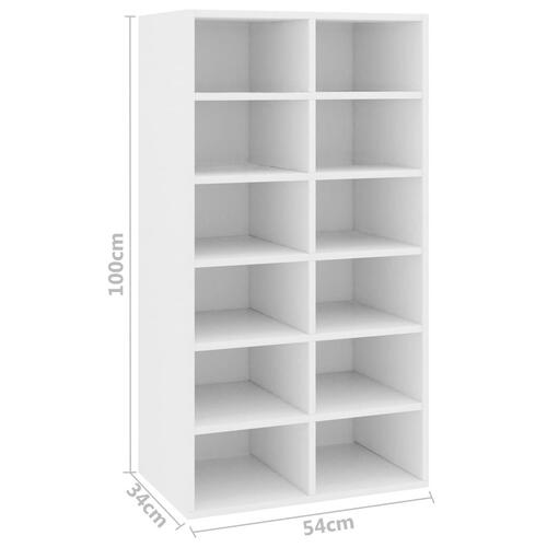 Skoreol 54x34x100,5 cm konstrueret træ hvid
