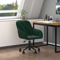 Drejelig kontorstol fløjl mørkegrøn