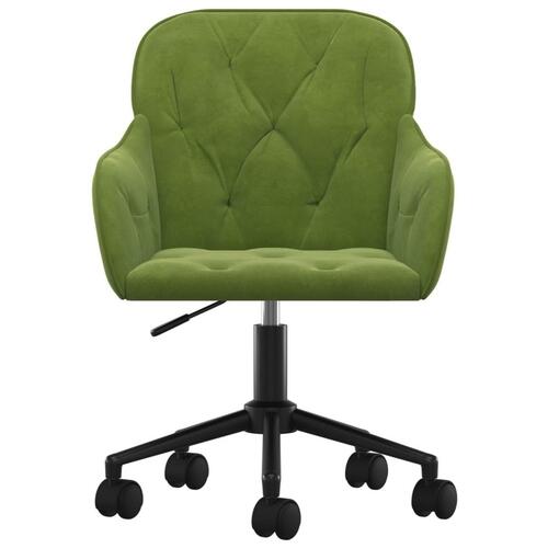 Drejelig kontorstol fløjl lysegrøn