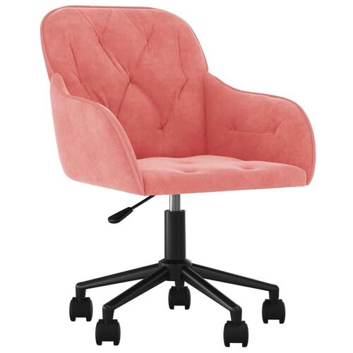 Drejelig kontorstol fløjl lyserød