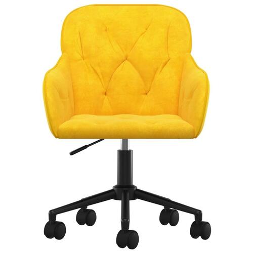 Drejelig kontorstol fløjl gul
