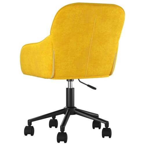 Drejelig kontorstol fløjl gul
