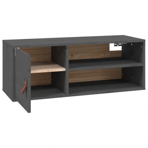 Vægskabe 2 stk. 80×30×30 cm - massivt fyrretræ, grå