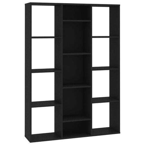Rumdeler/bogreol 100x24x140 cm konstrueret træ sort