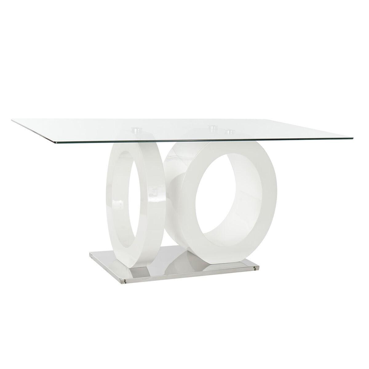 Spisebord Krystal Gennemsigtig Hvid Træ Mdf 160 X 90 X 75 Cm
