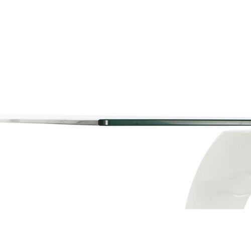 Spisebord - krystal/glaslook, hvid MDF, 160 × 90 cm