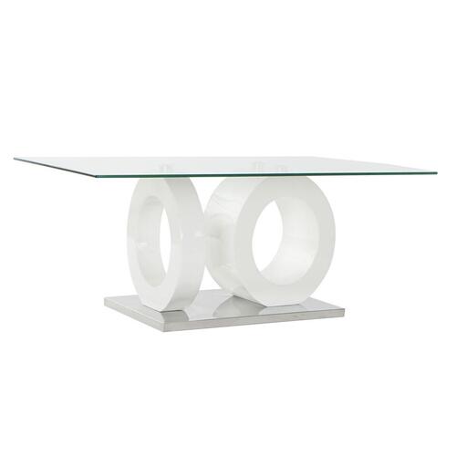 Sofabord Hvid Gennemsigtig Træ Krystal Træ MDF 110 x 60 x 45 cm
