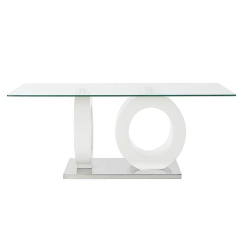 Sofabord Hvid Gennemsigtig Træ Krystal Træ MDF 110 x 60 x 45 cm
