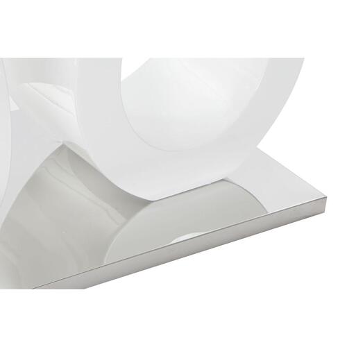 Sofabord Hvid Gennemsigtig Træ Krystal Træ MDF 110 x 60 x 45 cm