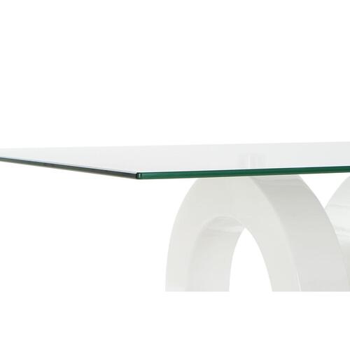 Sofabord Hvid Gennemsigtig Træ Krystal Træ MDF 110 x 60 x 45 cm