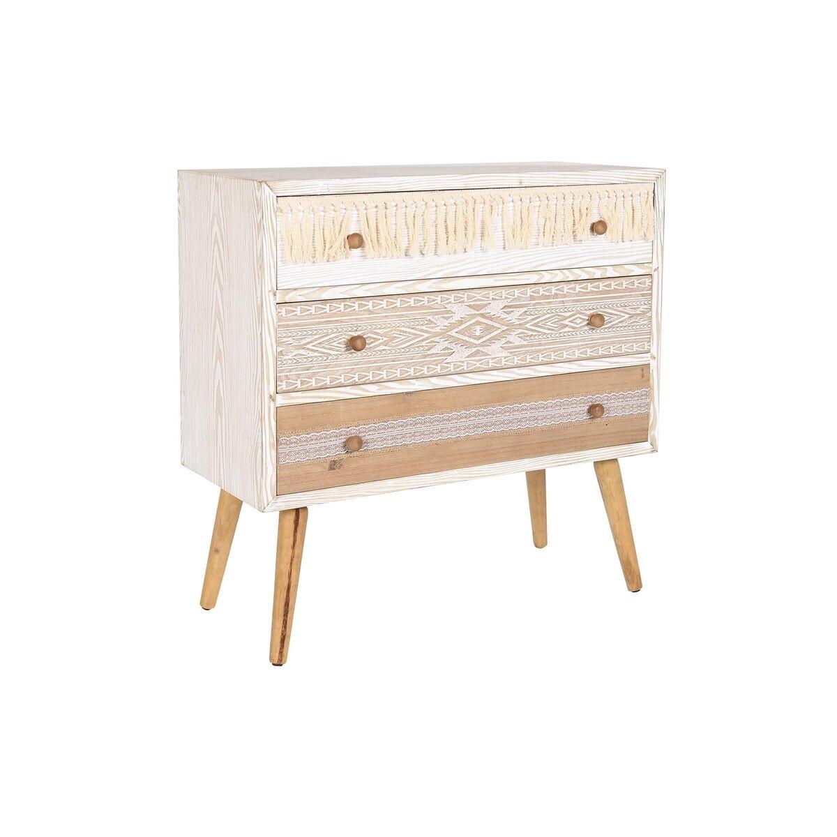 Kommode Gran Natur Bomuld Hvid 80 X 35 X 80 Cm