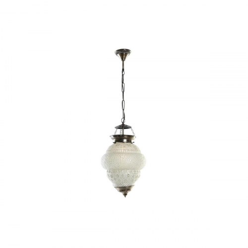 Loftslampe - hvid metal/krystal, E14, 25 W, 23 × 23 × 33 cm