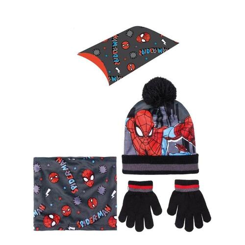 Hue, Vanter og Halsedisse Spiderman Grå (Onesize)
