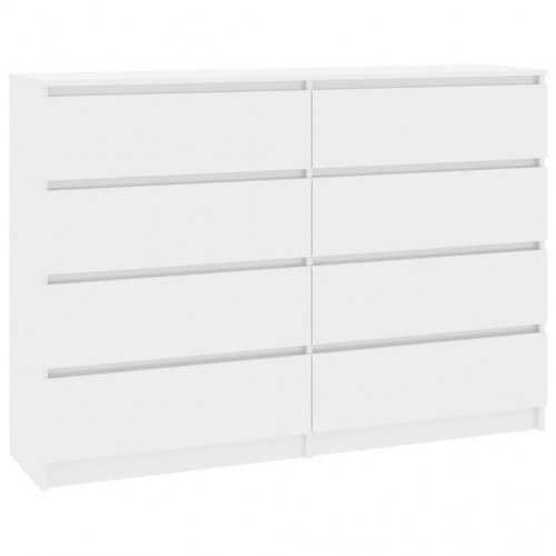 Skænk 140x35x99 cm konstrueret træ hvid højglans