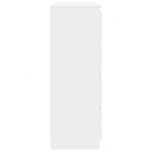 Skænk 140x35x99 cm konstrueret træ hvid højglans