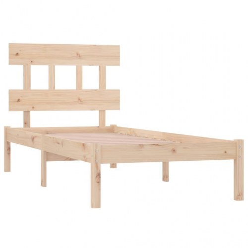 Sengeramme 90 x 190 cm i massivt fyrretræ - enkeltseng med sengegærde
