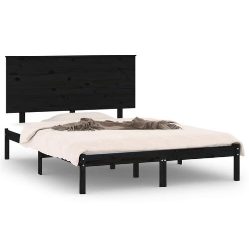 Sengeramme 120x190 cm Small Double massivt træ sort