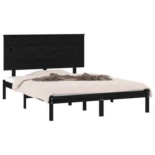 Sengeramme 120x190 cm Small Double massivt træ sort
